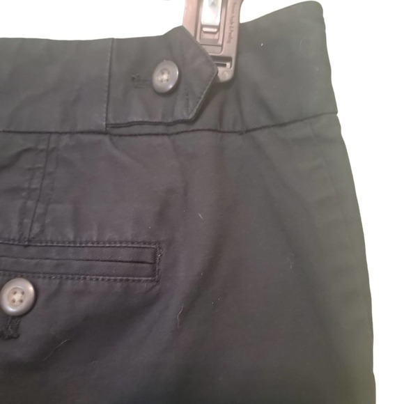 Gap Flat Front Bermuda Black Cotton Blend Shorts Sz 4 - Picture 4 of 7